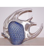 STUNNING MURANO ART GLASS BLUE GOLD AVENTURINE &amp; BUBBLES TROPICAL FISH S... - £78.50 GBP