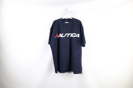 Vintage 90s Nautica Mens XL Faded Spell Out Sailing Double Sided T-Shirt USA - £35.16 GBP