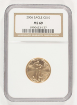 2006 1/4 Oz. G$10 Gold American Eagle Graded by NGC as MS69 - £526.57 GBP