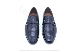 Handmade Black Leather Loafers Shoes For Men, Custom Made Dress Shoes - £109.34 GBP