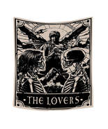 Anyhouz Tapestry Black Beige Lovers 230X150 cm Tarot Card Psychedelic Sc... - $50.50