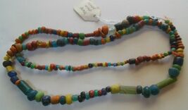 Long African TRADE WIND BEADS Multi-color 26" - $96.53