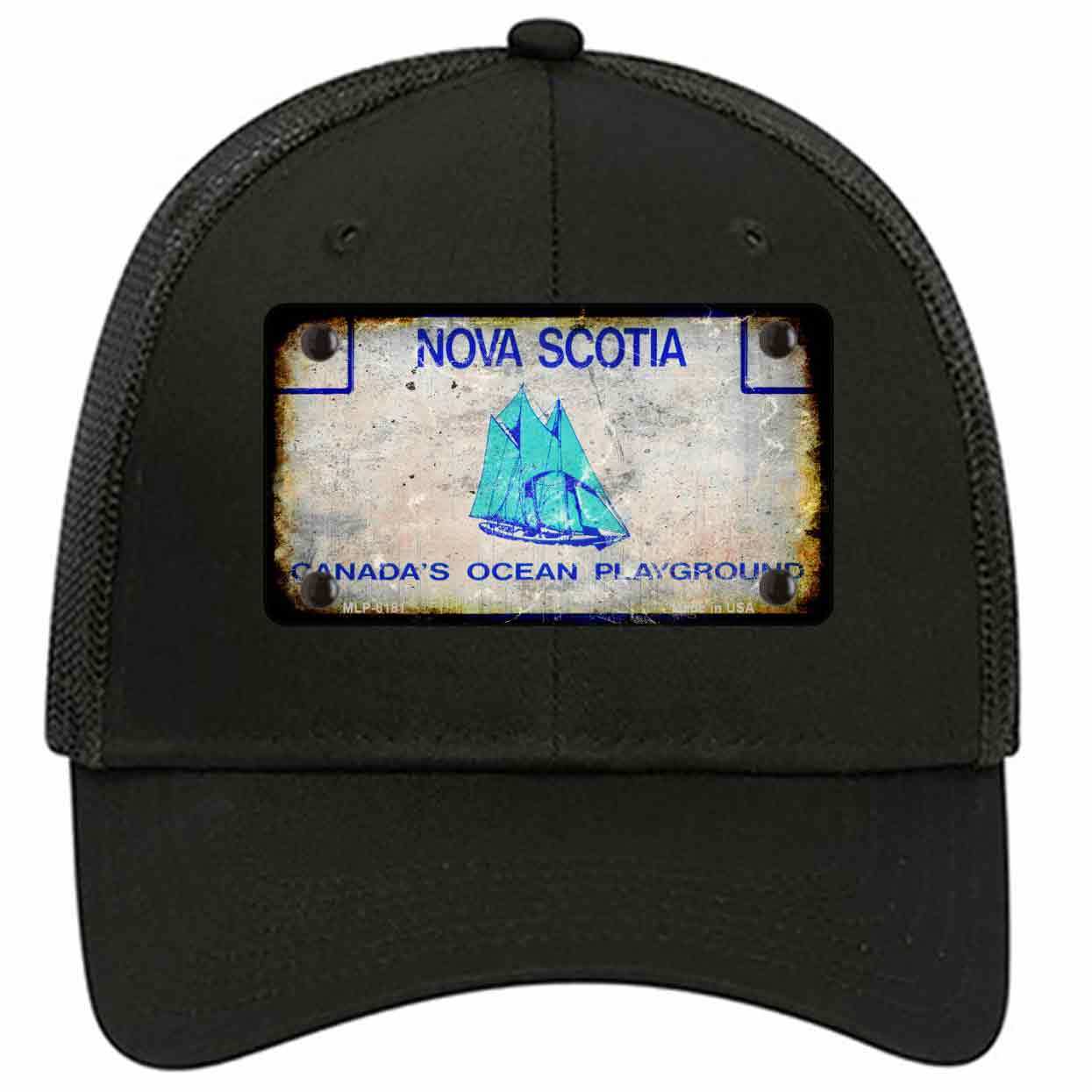 Nova Scotia Rusty Blank Novelty Black Mesh License Plate Hat