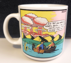 Gary Larson Far Side Screw The Limit Fishing Boat Atomic Bomb &#39;86 Coffee Cup Mug - £19.80 GBP