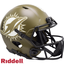 Miami Dolphins Helmet Riddell Authentic Full Size Speed Style Salute To Service - $6,943.43 MXN