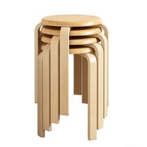 Stackable Bentwood Stools Set 4 | Backless Natural for Kitchen Dining Sc... - $101.99