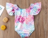 NEW Mermaid Girls Pink Blue Ruffle Swimsuit Size 2T - $8.99