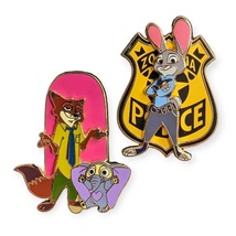 Zootopia Disney Pins: Judy Hopps Badge and Nick Wilde and Finnick Popsicle - £103.70 GBP