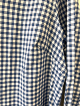 Pendleton 100% Cotton Bright Navy Blue Gingham Women&#39;s SZ L 3/4 Sleeve Shirt - £15.82 GBP