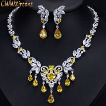 CWWZircons High Quality Yellow Cubic Zirconia African Luxury Tassel Drop Wedding - £57.86 GBP