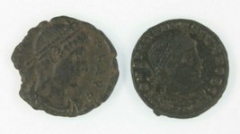 Ancien Romain 2-Coin Lot Empereur Constantine The Grand &amp; Empereur Valens - $52.47