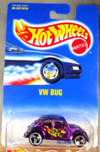 1991 Hot Wheels Blue/White Card Collector #171 VW BUG Purple w/Chrome 3 Spokes - £10.62 GBP