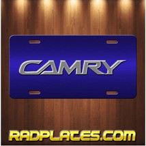 TOYOTA CAMRY Inspired Art on Silver and Blue Aluminum Vanity license plate Tag - £15.40 GBP