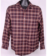 L.L. Bean Flannel Shirt-S-Black Brown Plaid-Button Long Sleeve-Outdoor C... - £26.89 GBP