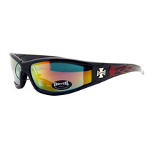 Choppers Sunglasses Motorcycle Wrap Around Biker Shades Color Flames Design - £15.96 GBP