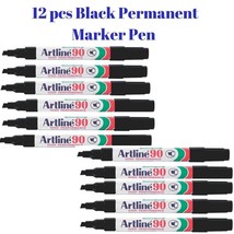 Artline 90 High Performance Black Permanent Marker Pen 2-5mm Chisel Tip ... - $22.76