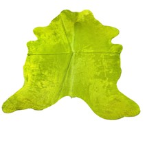 Dyed Lime Green Cowhide Rug Size: 6.2x6.2 feet D-936 - $246.51