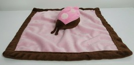 Tiddliwinks Pink Lady Bug Baby Security Blanket Lovey w Brown Edge - $9.99