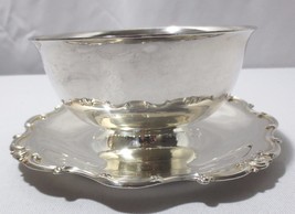 Antique Gorham Silverplate Rondo Gravy Sauce Boat w/ attached plate - £117.99 GBP