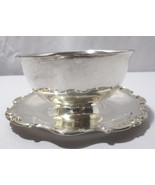 Antique Gorham Silverplate Rondo Gravy Sauce Boat w/ attached plate - £117.33 GBP