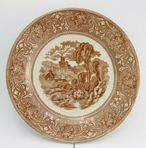 Antique Edge Malkin &amp; Co Italy England Orange Rust Brown Luncheon Plate Italy - £15.56 GBP