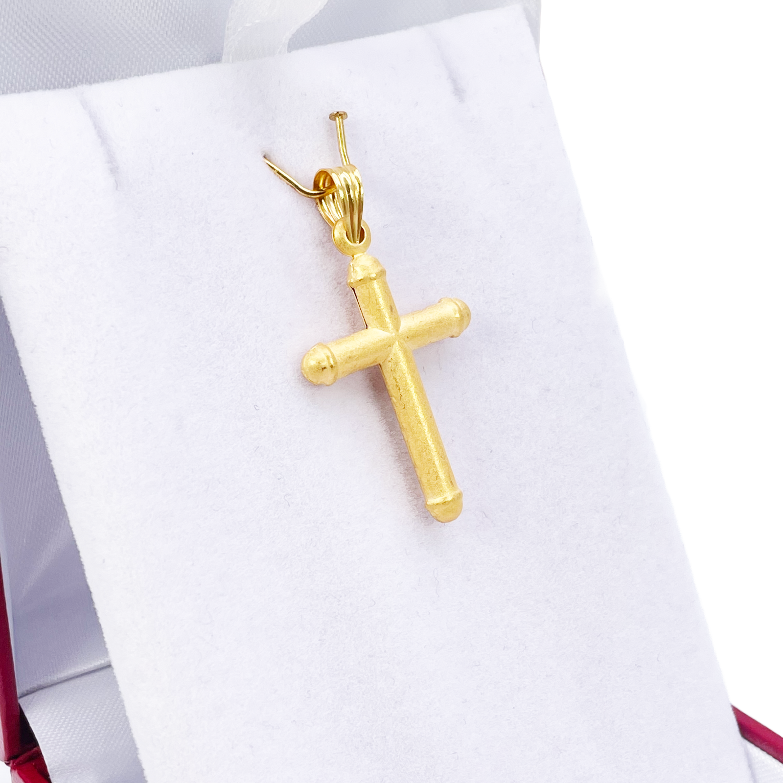 22ct Yellow Gold Matt Cross Pendant 35mm Length 19mm Width Item image 7