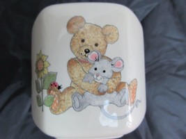 Vintage Mikasa Children&#39;s Bank Teddy Bear Mouse Ceramic Hexagon Made In ... - $21.75