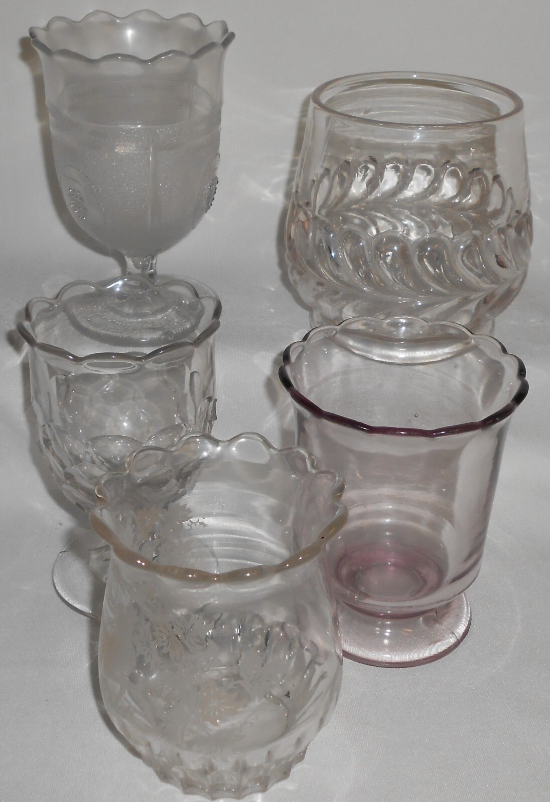 Set (5) VICTORIAN ERA Pressed Glass SPOONERS Item image 5