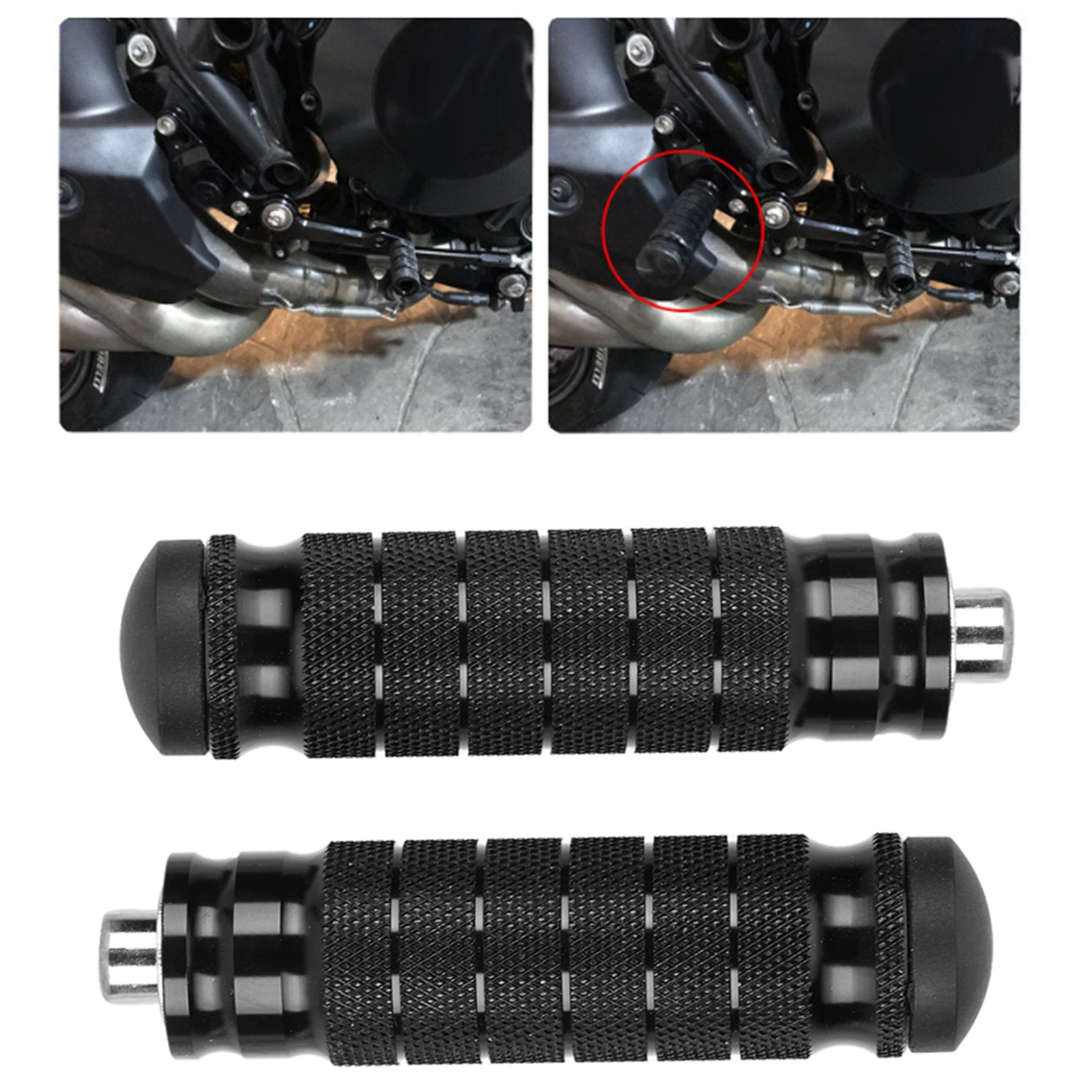 2pcs Motorcycle Rear Footrests Universal M8 Non Slip Foot Rest Pegs Pedals - $20.93