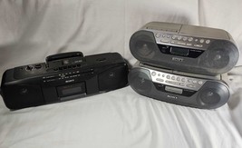 Sony Boombox Lot - 2x CFD-S05 &amp; 1x CFS-204 Cassette CD Radio  For Part o... - $37.36