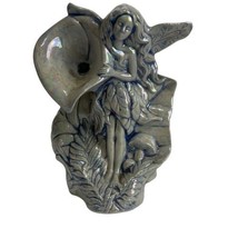 ceramic iridescent fairy statue fantasy mythical K Stamper Artist Handma... - $29.69