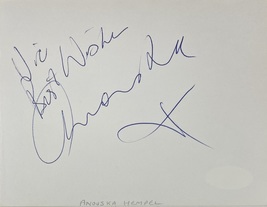 Anouska Hempel Autograph Signed 4&quot; X 5&quot; Album Page 1970s Bond Girl Jsa Certified - $475.00