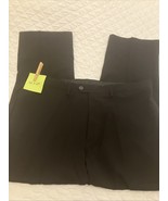 Haggar Men’s E-CLO™ Stria Dress Pant Black Flat Front 42x29 Comfort Waist - $17.82