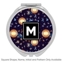 Zodiac Signs : Gift Compact Mirror Wheel Starry Pattern Space Mystical Aries Cap - £10.38 GBP+