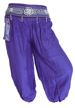 AD010 - purple Aladdin Harem Pants Asia Rayon Baba Bloomers Aladin S-L - $17.99