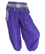 AD010 - purple Aladdin Harem Pants Asia Rayon Baba Bloomers Aladin S-L - $17.99