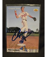 Chipper Jones Hand Signed Baseball Card Autographed Atlanta Braves Auto HOF - $465.79 MXN