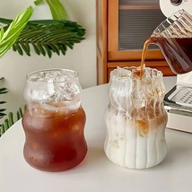 Vintage Drinking Glass Glasses Ripple Glassware Gourd Shape Iced Coffee Cups UK - £11.97 GBP+