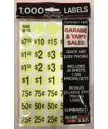 Sunburst 1000 Pre-Priced Labels Quick &amp; Easy Pricing, Garage &amp; Yard Sale... - $9.54 CAD