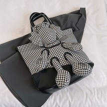 Large Tote Bags For Women Designer Shoulder Bag Brand Lady Retro Houndstooth Han - £40.65 GBP