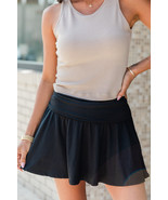 Black Wide Waistband Ruched Skort - $11.70