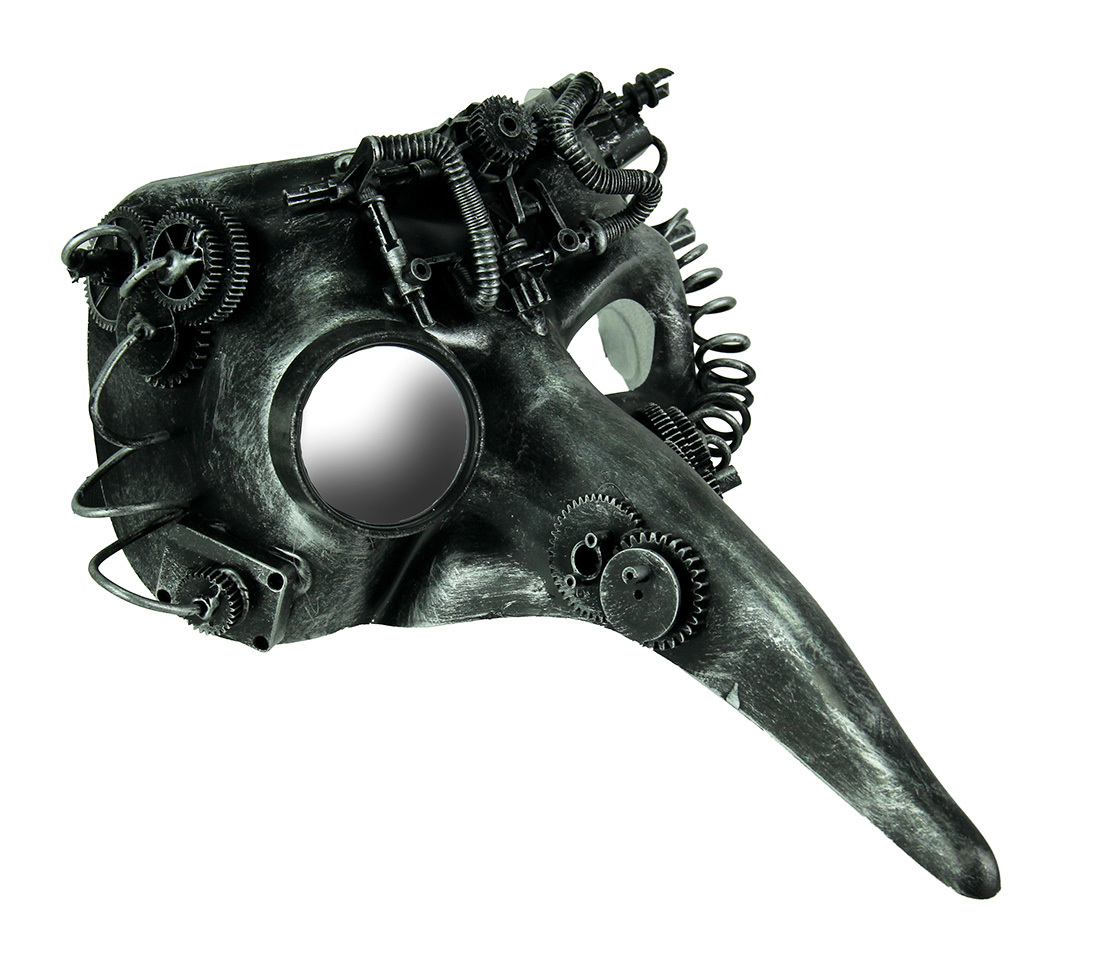 Primary image for Steamzanni Metallic Silver Long Nose Steampunk Adult Costume Mask