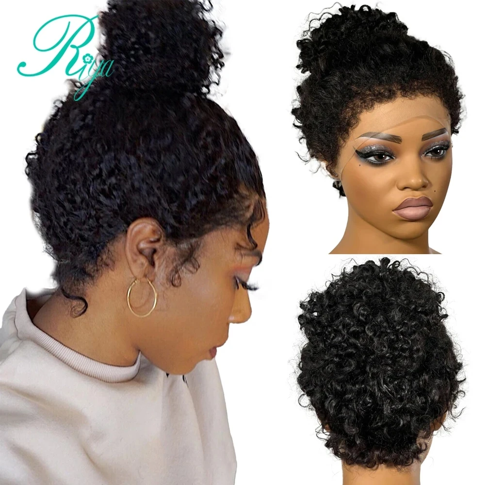Afro Curly Baby Hair Wig 250% Kinky 4C Edge Wigs HD Lace Frontal Wigs Kinky - £76.70 GBP+