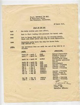 USS Bordelon DD841 Plan of the Day 27 March 1946 Sailing &amp; Port Schedule  - £21.80 GBP