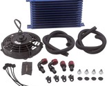 AN10 Universal 13 Row Engine Trust Oil Cooler Kit w/ 7&quot; Electric Cooling... - $73.26