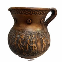 Vintage Handmade Red Clay Terracotta Pottery Pitcher Made In Greece 4.5” tall - £193.35 GBP