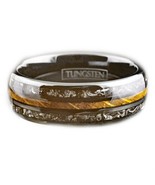 Black Tungsten wedding band ring for men wood &amp; meteorite inlay 8mm comf... - $1,109.93 MXN