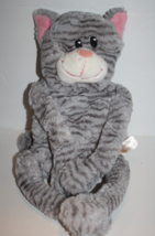 Dan Dee Long Legs Arms Gray Plush Tabby Cat 19&quot; Stuffed Striped Sticky T... - £14.70 GBP