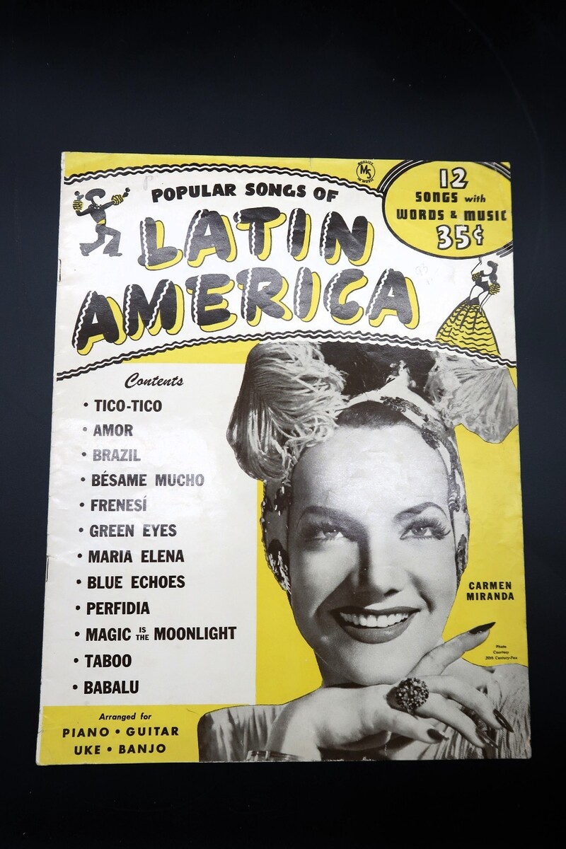 Vtg Popular Songs of Latin America Sheet Music Book Carmen Miranda Cover - $12.00