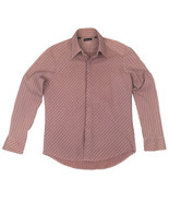 7 Diamonds Men’s Shirt Large Long Sleeve Button Down Striped Collared Peach - £11.92 GBP